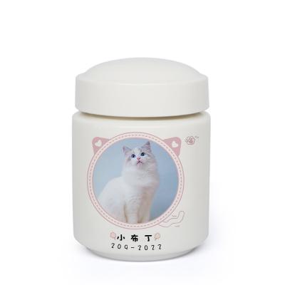 Pet ceramic jar dog and cat ash pet jar animal keepsake jar dog ash basket pet keepsake box with pets phot