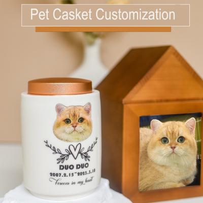 Porcelain Jar Cremation Coffin for Ashes Casket Pet Urns for Cats Ceramic Bone Ash Jar Pet Cinerary Casket Pet Ashes Pet Ash Container Dog Urns for Ashes